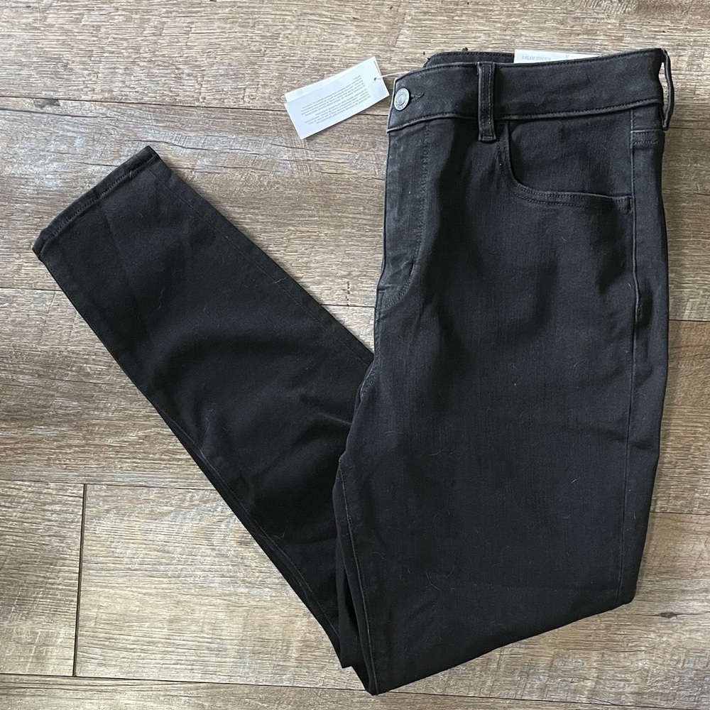 NWT American Eagle Outfitters Black Dream Stretch Denim Hi-Rise Jeggings X-Short